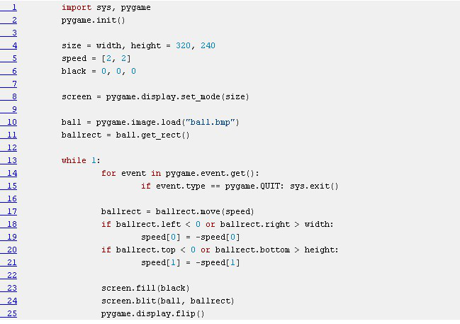 Código de um jogo em python